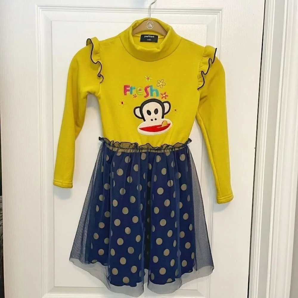 Paul Frank Fresh Girly Long Sleeve Polka Dot Tulle Cute Dress